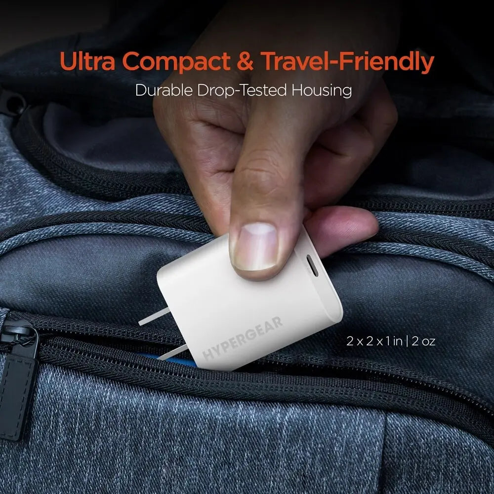 HyperGear 20W USB-C PD Wall Charger – Fast Charge, Compact Design | Power Up Your Devices